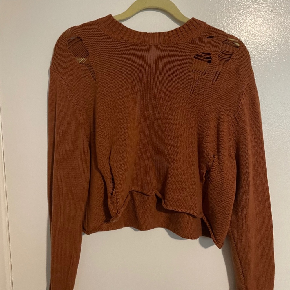 Distressed cropped sweater Dolls Kill